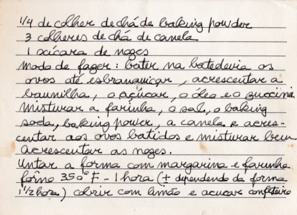 Recipe Card - Zucchini Cake