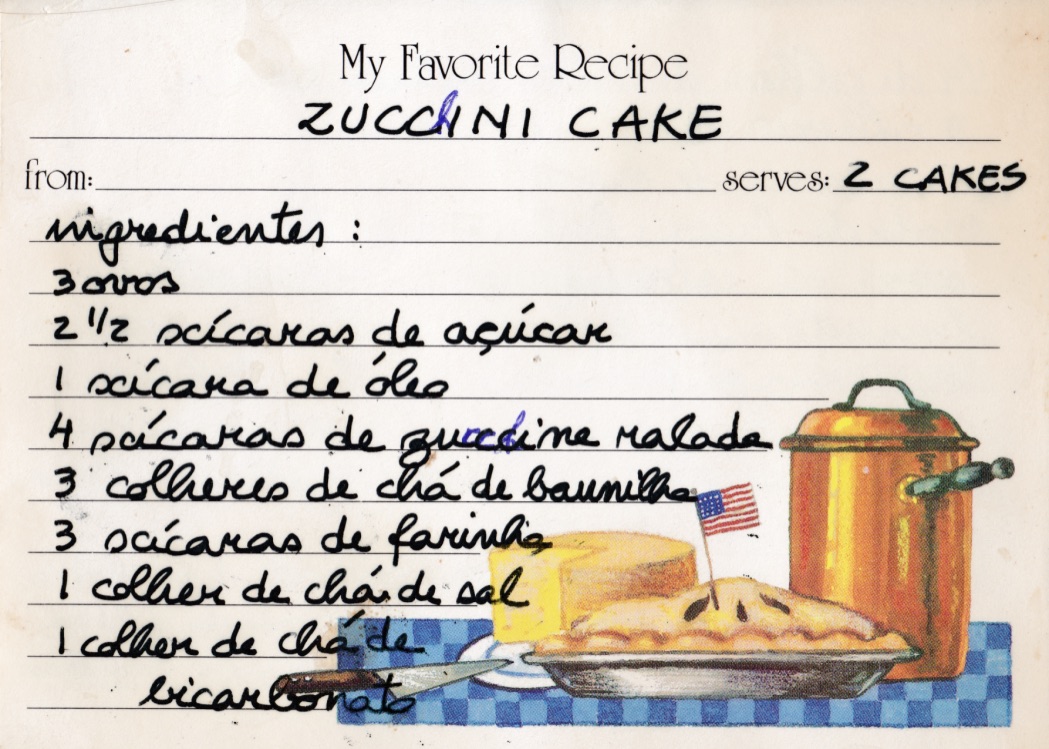 Recipe Card - Zucchini Cake